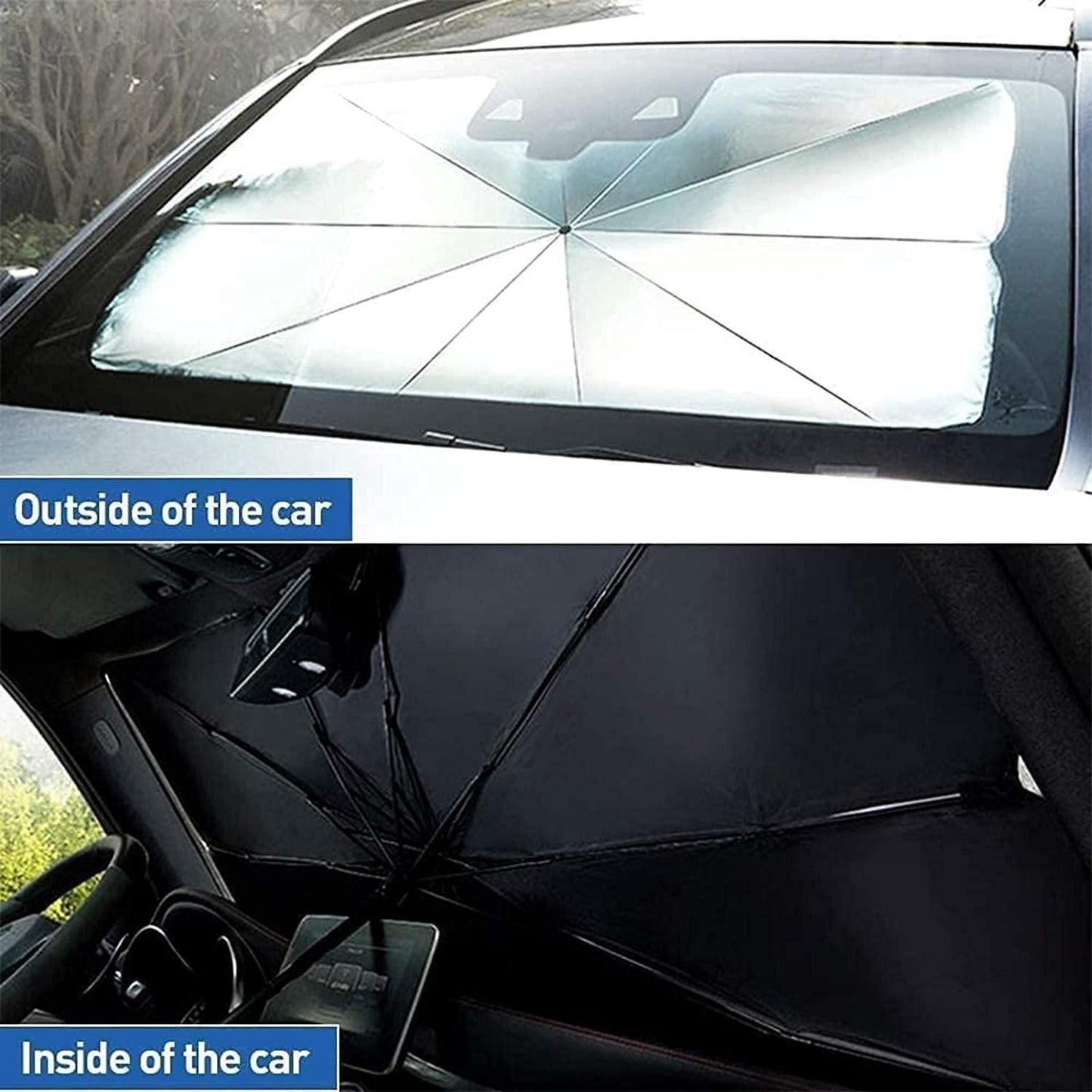 🌞 Car Windshield Sun Shade Umbrella | Foldable UV Protection Cover for Heat & Sunlight