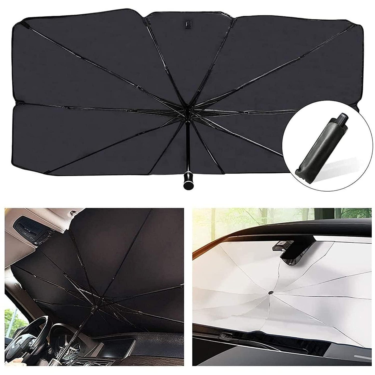 🌞 Car Windshield Sun Shade Umbrella | Foldable UV Protection Cover for Heat & Sunlight
