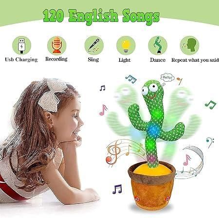 🌵 LED Musical Dancing & Talking Cactus Toy – Mimicry, Singing & Dancing Plush for Kids & Fun Décor