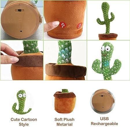 🌵 LED Musical Dancing & Talking Cactus Toy – Mimicry, Singing & Dancing Plush for Kids & Fun Décor