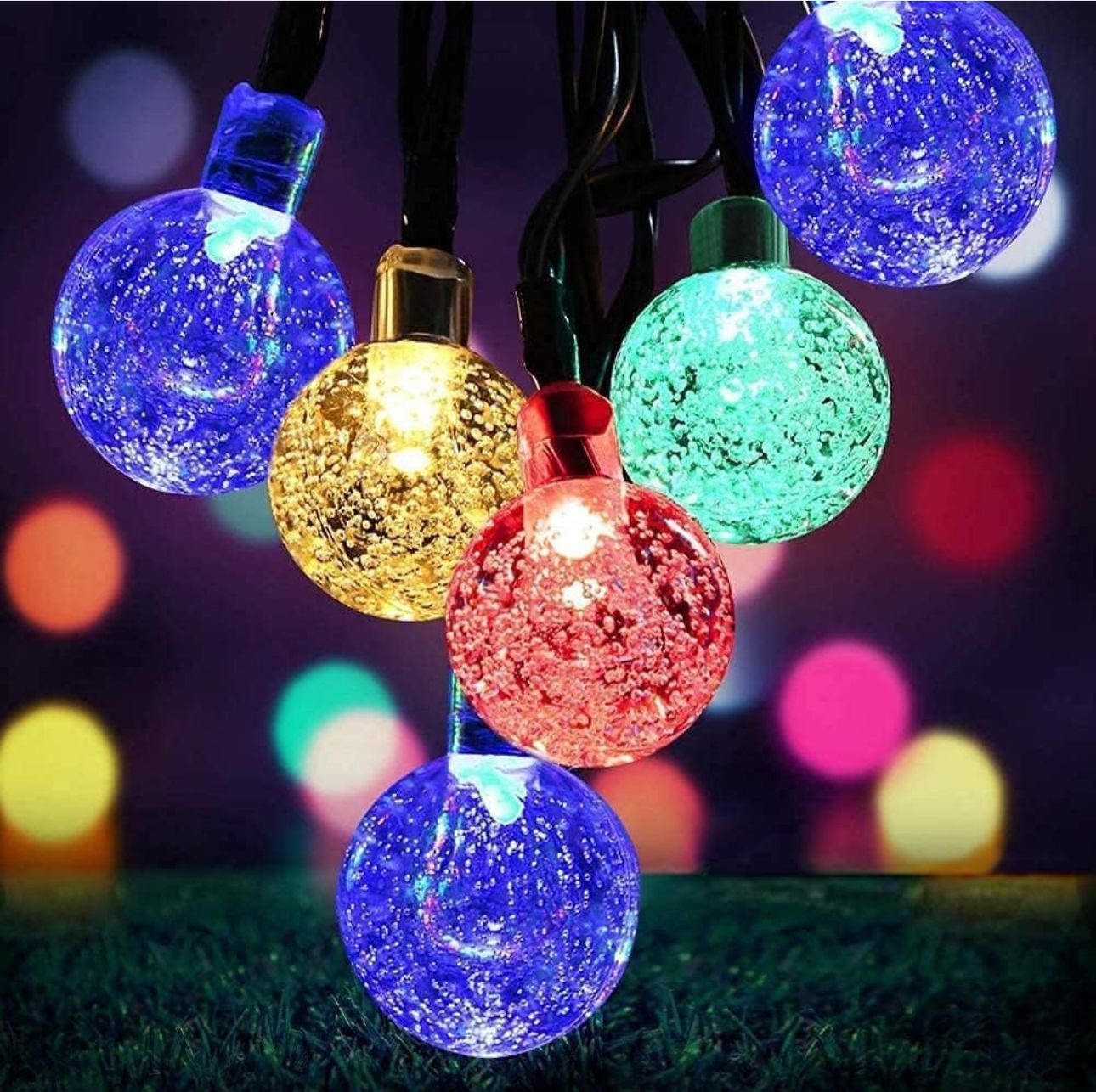 ✨ 14 LED Crystal Bubble Ball String Fairy Lights – Decorative Lights for Home, Parties & Festivals