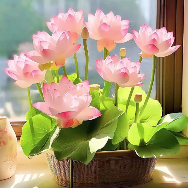 🌸 The Sacred Bonsai Bowl Lotus Flower | Elegant Indoor Water Plant Decor