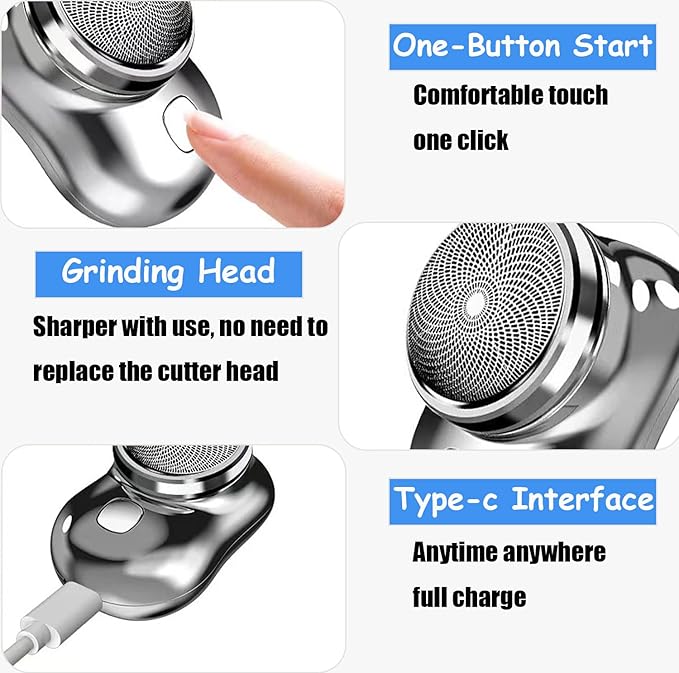 ⚡ Mini-Shave Portable Electric Shaver | 2023 Upgrade Rechargeable Razor for Men