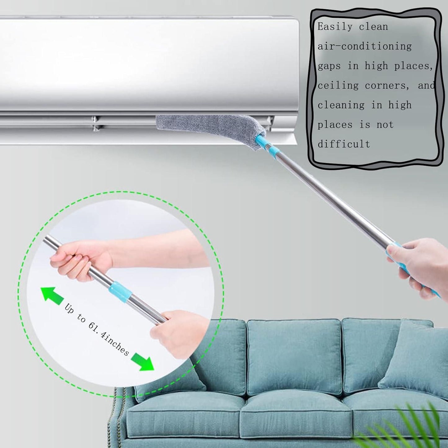 🧹 Retractable Gap Dust Cleaner – Flexible Microfiber Duster for Hard-to-Reach Space