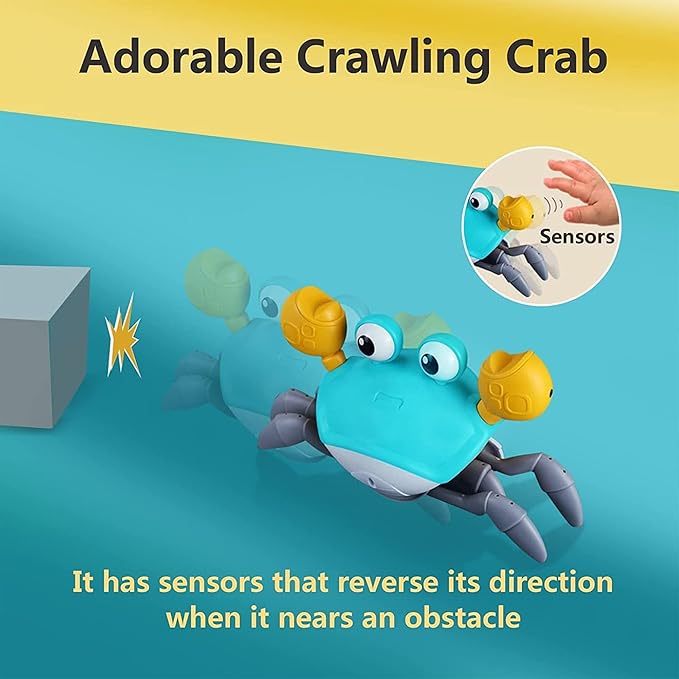 🦀 Crawling Crab Baby Musical Toy – Interactive Kids Toy with LED Lights & Rechargeable Battery