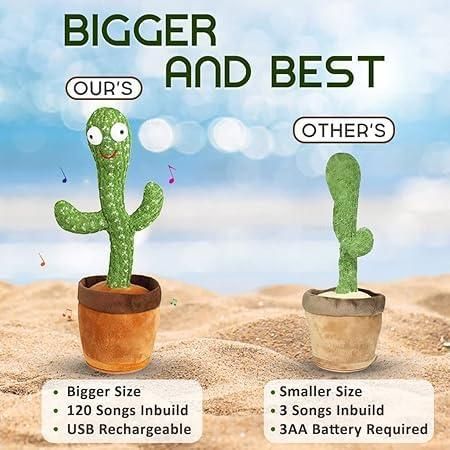 🌵 LED Musical Dancing & Talking Cactus Toy – Mimicry, Singing & Dancing Plush for Kids & Fun Décor