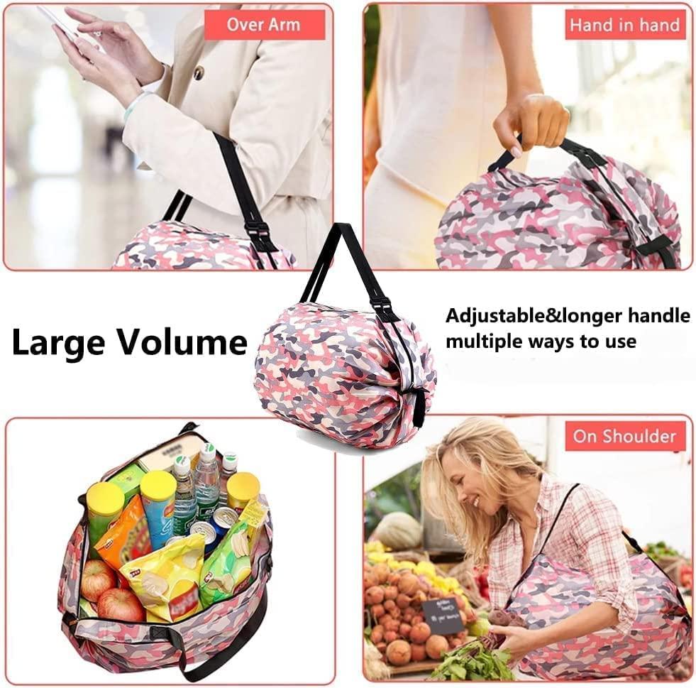 🛍️ 2 Pieces Foldable Shopping Bags | Eco-Friendly Reusable Grocery & Travel Tote