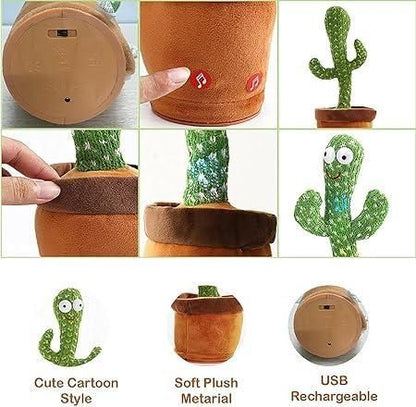 🌵 LED Musical Dancing & Talking Cactus Toy – Mimicry, Singing & Dancing Plush for Kids & Fun Décor