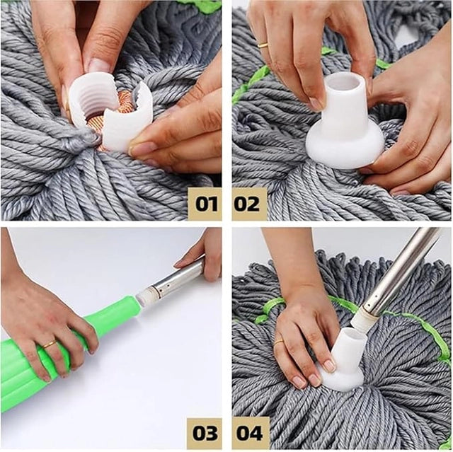 🧹 3-in-1 Dehydrated Floor Cleaning Mop | Self-Wringing 360° Rotatable Adjustable Mop for Home & Office