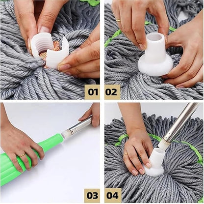 🧹 3-in-1 Dehydrated Floor Cleaning Mop | Self-Wringing 360° Rotatable Adjustable Mop for Home & Office